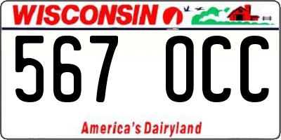 WI license plate 567OCC