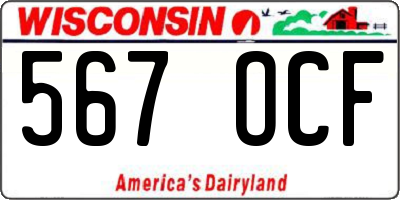 WI license plate 567OCF