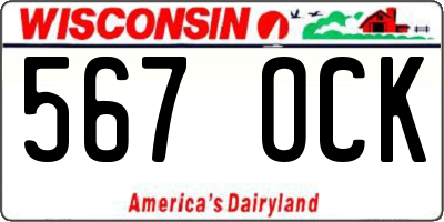 WI license plate 567OCK