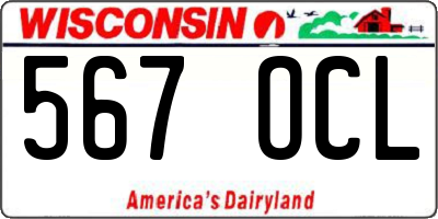 WI license plate 567OCL