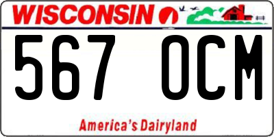 WI license plate 567OCM