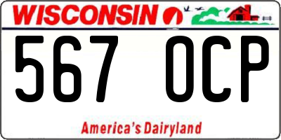 WI license plate 567OCP