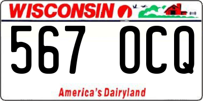 WI license plate 567OCQ