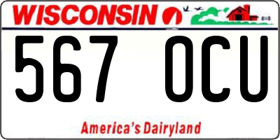 WI license plate 567OCU