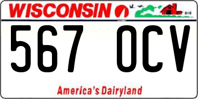 WI license plate 567OCV