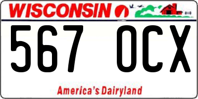 WI license plate 567OCX
