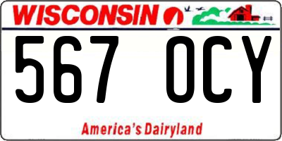 WI license plate 567OCY