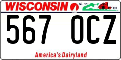WI license plate 567OCZ