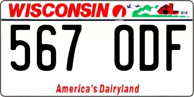 WI license plate 567ODF