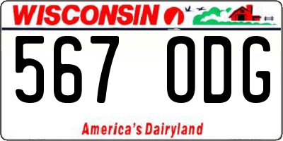 WI license plate 567ODG