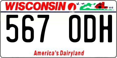 WI license plate 567ODH