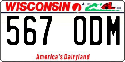WI license plate 567ODM