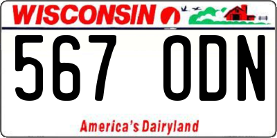 WI license plate 567ODN
