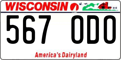 WI license plate 567ODO