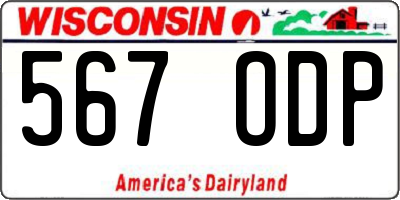 WI license plate 567ODP