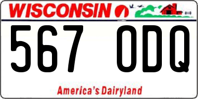WI license plate 567ODQ