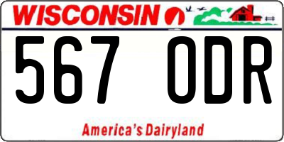 WI license plate 567ODR