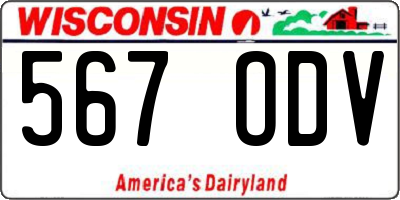 WI license plate 567ODV