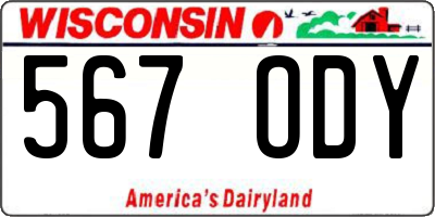 WI license plate 567ODY