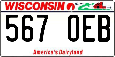 WI license plate 567OEB