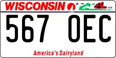 WI license plate 567OEC