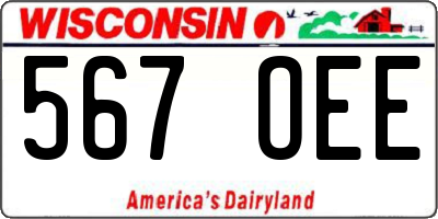 WI license plate 567OEE
