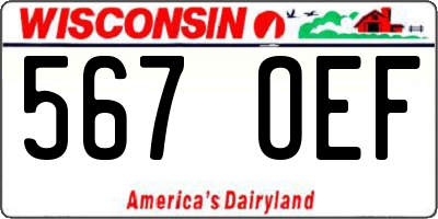 WI license plate 567OEF