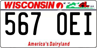 WI license plate 567OEI