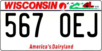 WI license plate 567OEJ
