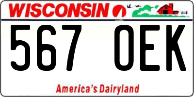 WI license plate 567OEK
