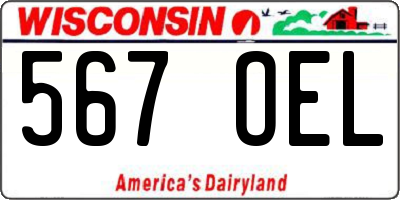 WI license plate 567OEL