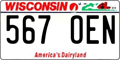 WI license plate 567OEN