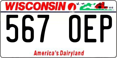WI license plate 567OEP