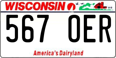WI license plate 567OER