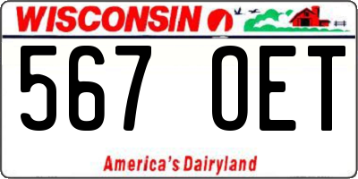 WI license plate 567OET