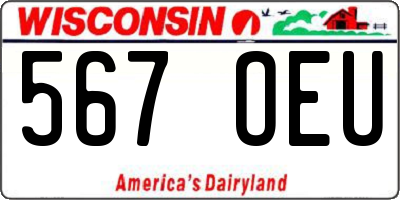 WI license plate 567OEU