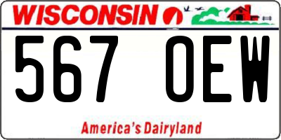 WI license plate 567OEW