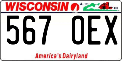 WI license plate 567OEX
