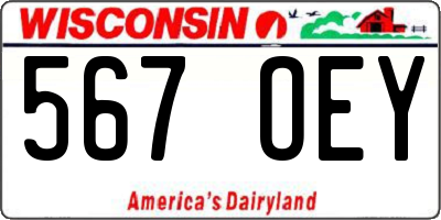 WI license plate 567OEY