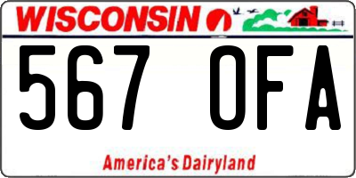 WI license plate 567OFA