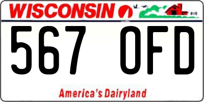 WI license plate 567OFD