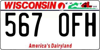 WI license plate 567OFH