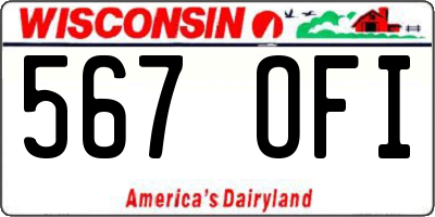 WI license plate 567OFI