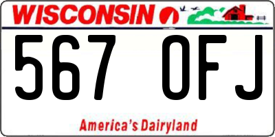 WI license plate 567OFJ