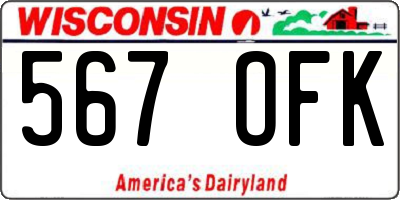 WI license plate 567OFK