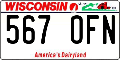 WI license plate 567OFN