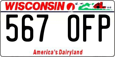 WI license plate 567OFP