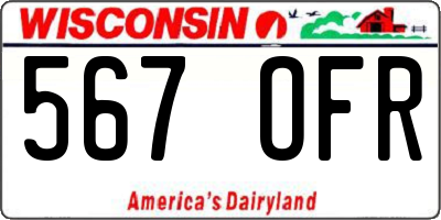 WI license plate 567OFR