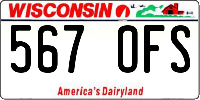 WI license plate 567OFS