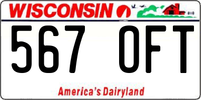 WI license plate 567OFT